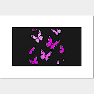 Warm Purple Butterfly Pattern Posters and Art